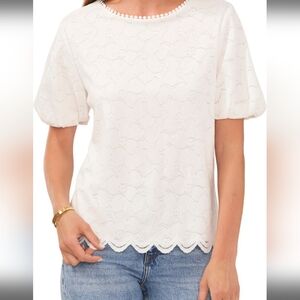 Vince Camuto Puff Sleeve Womens Blouse Size XL